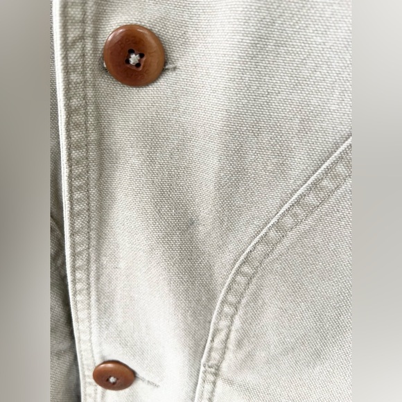 LL Bean vintage field jacket chore coat cotton canvas corduroy collar fall M/L - Picture 4 of 11